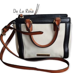 Vince Camuto Siena Satchel Tri-color Pebble Leather Cross Body Bag